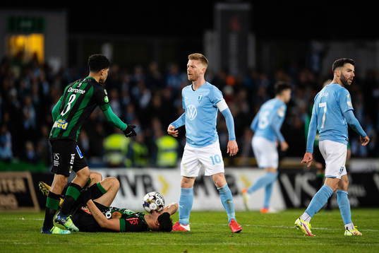 Varbergs Luke le Roux och Malmö FFs Anders Christiansen
