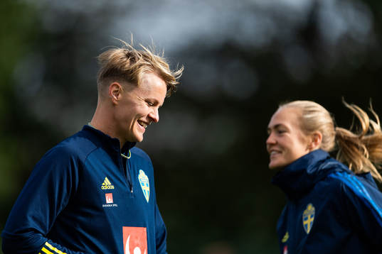Nilla Fischer and Magdalena Eriksson of the Swedish