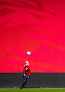 Goalkeeper Guro Pettersen of the Norwegian women's national