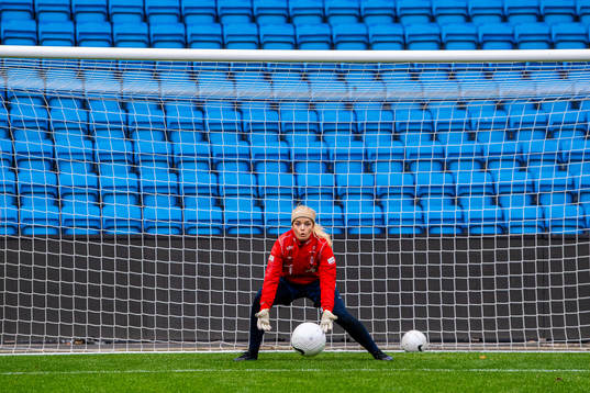 Goalkeeper Guro Pettersen of the Norwegian women's national