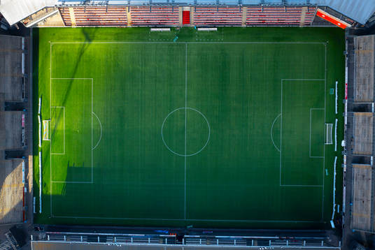 Behrn Arena fotbollsarena fotograferad med drönare