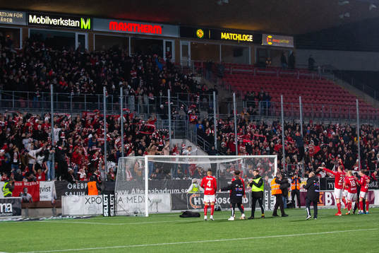 Degerfors spelare jublar