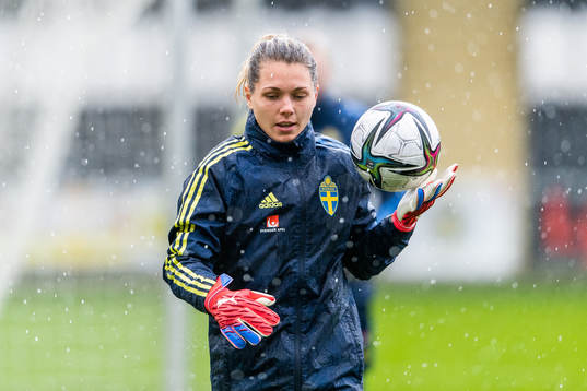 Goalkeeper Jennifer Falk of the Swedish women's national