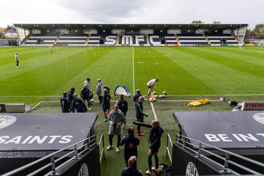 Players enter St Mirren Park