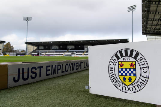 The logo of St Mirren Park FC at St Mirren Park of the