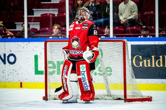 Malmö Redhawks målvakt Oscar Alsenfelt deppar