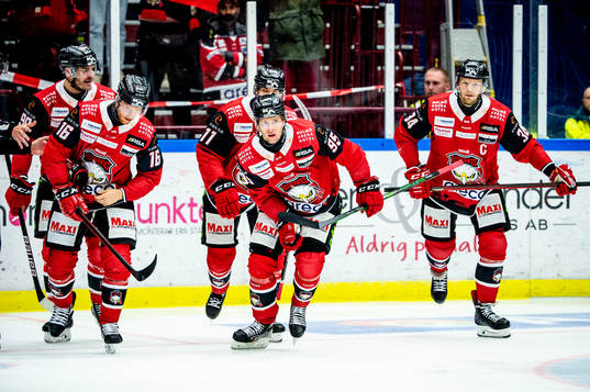 Malmö Redhawks Carl Persson jublar