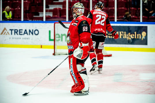 Malmö Redhawks målvakt Oscar Alsenfelt deppar