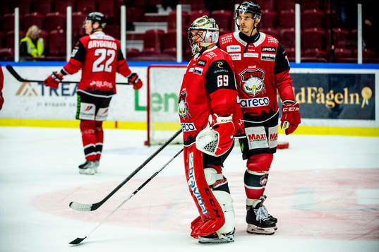 Malmö Redhawks målvakt Oscar Alsenfelt och Oliver