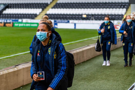 Madelen Janogy arrives