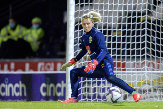 Goalkeeper Jennifer Falk of Sweden