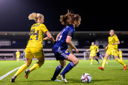 Rebecka Blomqvist of Sweden and Chloe Arthur of Scotland