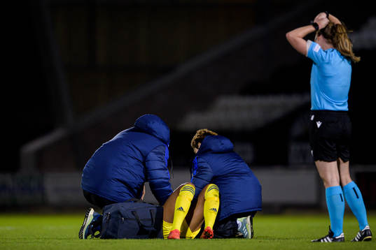 Madelen Janogy of Sweden in pain