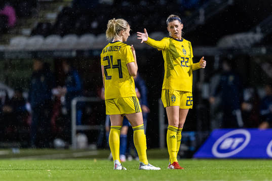 Rebecka Blomqvist and Olivia Schough of Sweden