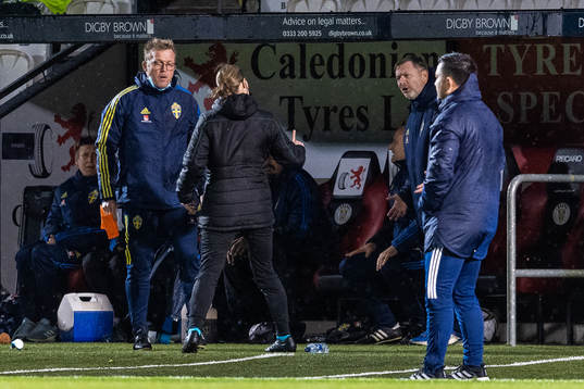 Leif Troedsson, goalkeeper coach and Peter Gerhardsson,