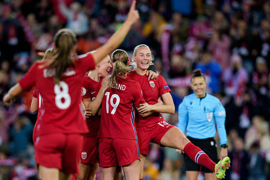 Guro Bergsvand of Norway celebrates the 1-0 goal