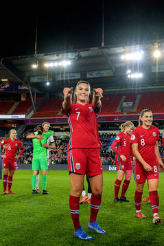 Ingrid Syrstad Engen of Norway celebrates
