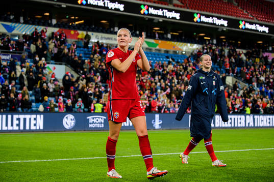 Frida Maanum of Norway celebrates