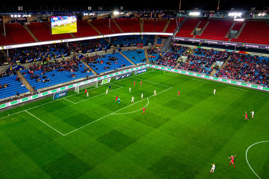 Elisabeth Terland of Norway scores the 3-0 goal