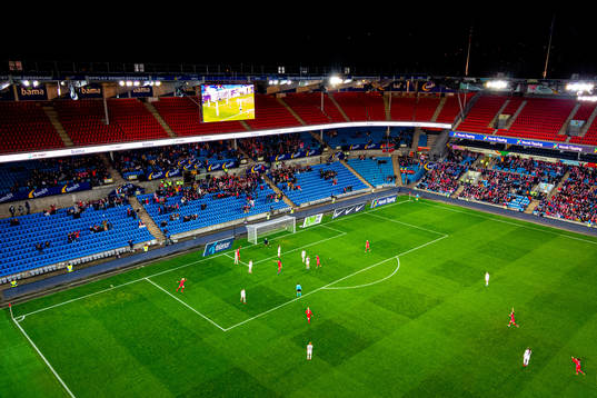 Ingrid Syrstad Engen of Norway scores the 4-0 goal