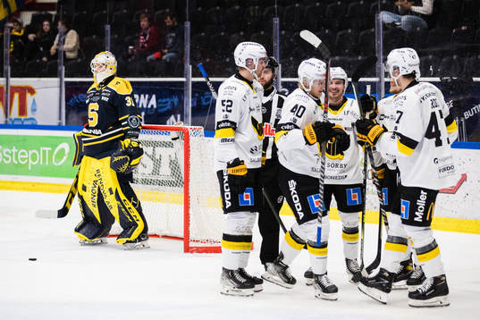 Södertäljes målvakt Nikita Tolopilo deppar