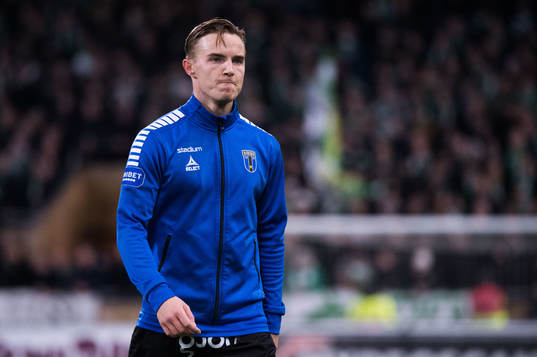 Jacob Ortmark innan fotbollsmatchen i Allsvenskan mellan