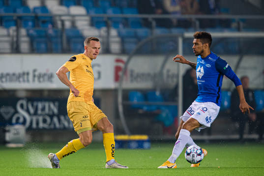Marius Lode of Bodø/Glimt and Ohikhuaeme Anthony