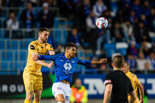 Brede Mathias Moe of Bodø/Glimt and Ohikhuaeme Anthony