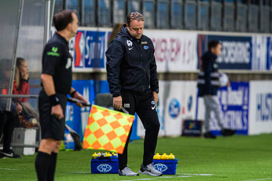 Erling Moe, head coach of Molde, looks dejected