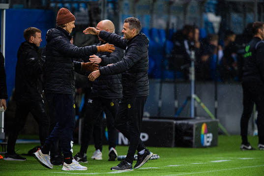 Ulrik Saltnes of Bodø/Glimt and Kjetil Knutsen, head coach