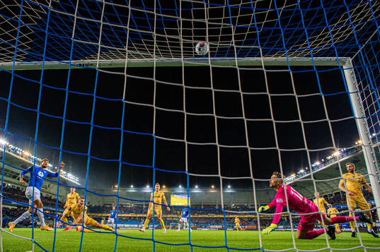 Ohikhuaeme Anthony Omoijuanfo of Molde misses a chance to