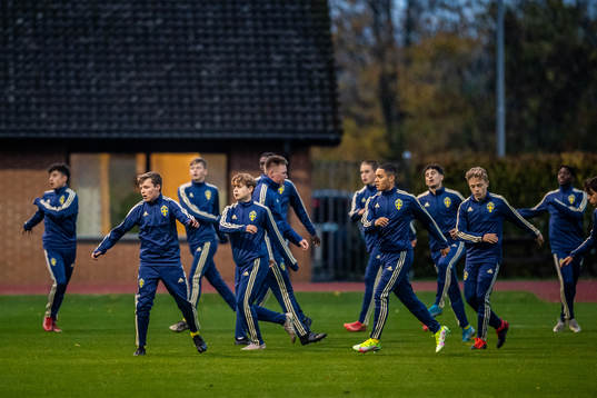 Sveriges spelare värmer upp