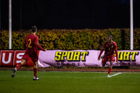 Belgiens Amadou Diallo jublar