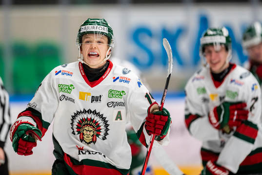 Frölundas Liam Dower Nilsson jublar