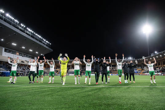 Hammarbys spelare jublar