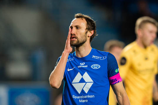 Magnus Wolff Eikrem of Molde looks dejected