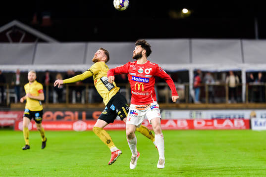 Elfsborgs Rasmus Alm och Degerfors Jonathan Syberg Tamimi