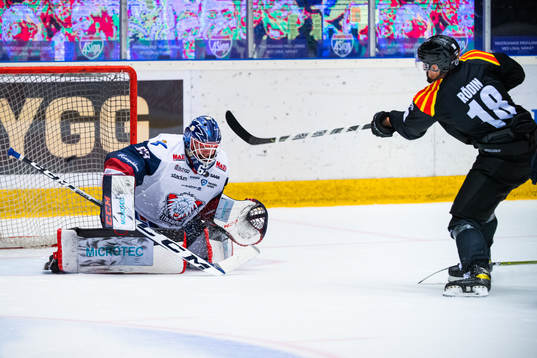 Brynäs Anton Rödin och Linköpings målvakt Marcus