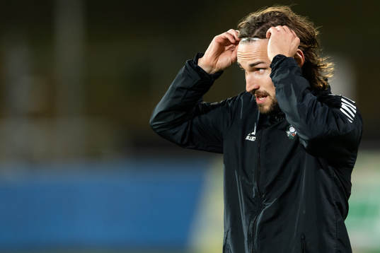 Örebros Kevin Walker före fotbollsmatchen i Allsvenskan