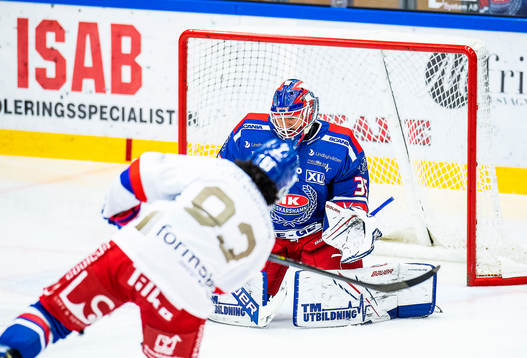 Oskarshamns målvakt Joe Cannata och Cameron Brace