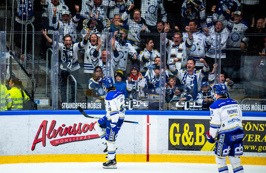Leksands Justin Kloos jublar