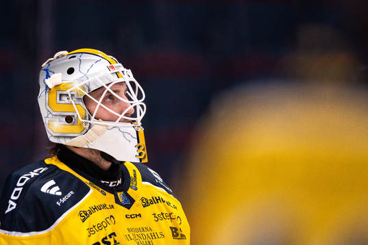 Södertäljes målvakt Nikita Tolopilo deppar