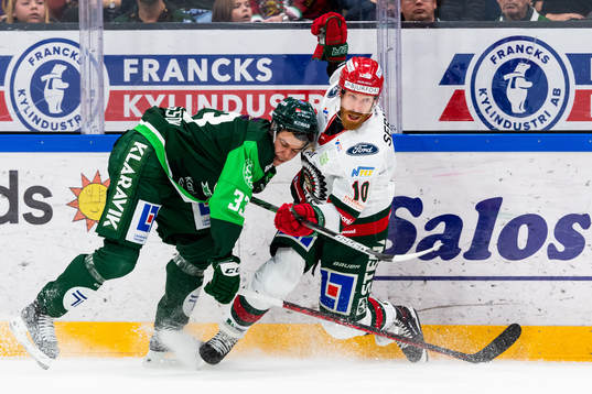 Färjestads Albert Johansson och Frölundas Jens Olsson