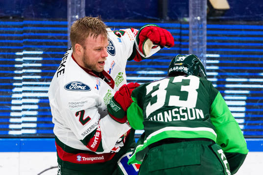 Frölundas Christian Folin och Färjestads Albert Johansson