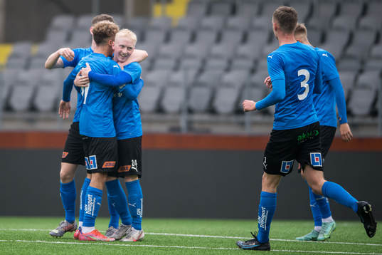 Halmstads spelare jublar