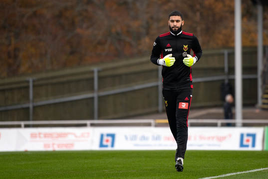 Östersunds målvakt Sixten Mohlin före fotbollsmatchen i