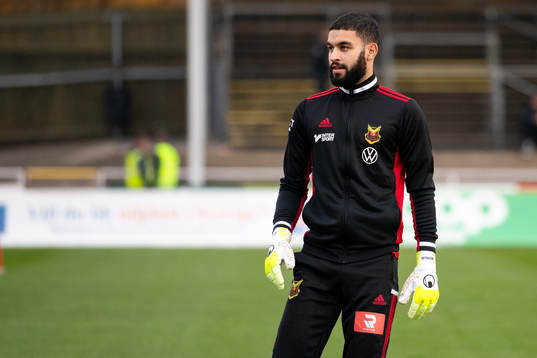 Östersunds målvakt Sixten Mohlin före fotbollsmatchen i