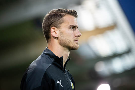 Häckens Johan Hammar innan fotbollsmatchen i Allsvenskan