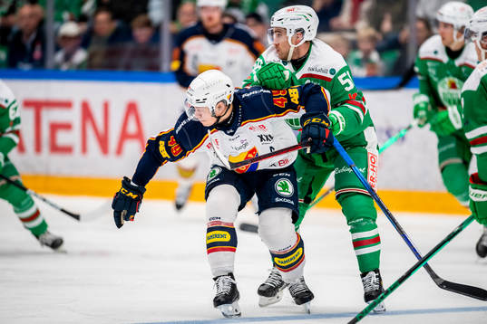 Djurgårdens Rhett Rakhshani och Rögles Ryan McKiernan