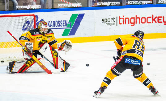 Luleås målvakt Jesper Wallstedt och Joonas Rask